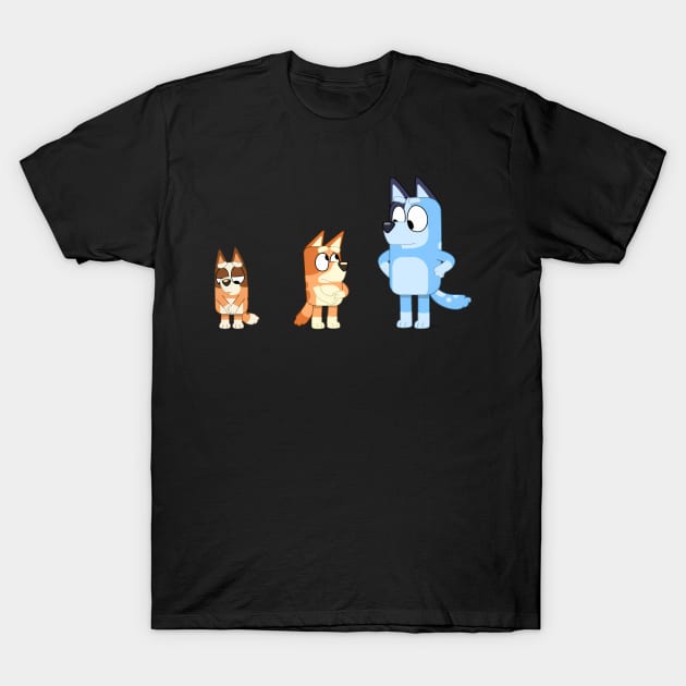 Bingo, Bluey and Chilli Color Swap T-Shirt by Inspire Gift